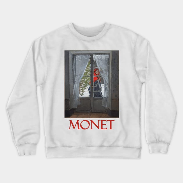 Madame Monet - The Red Cape by Claude Monet Crewneck Sweatshirt by Naves